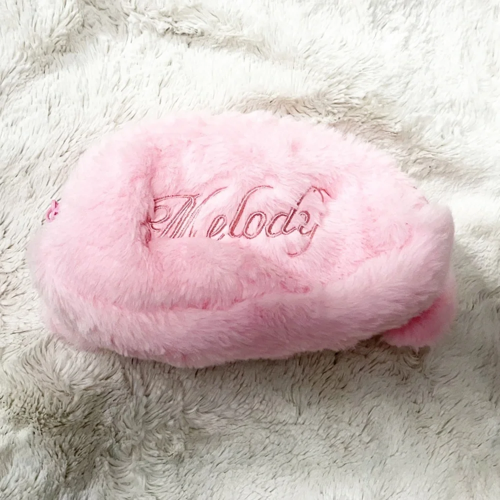 Sanrio My Melody Pink Plush Pencil Case With Pin